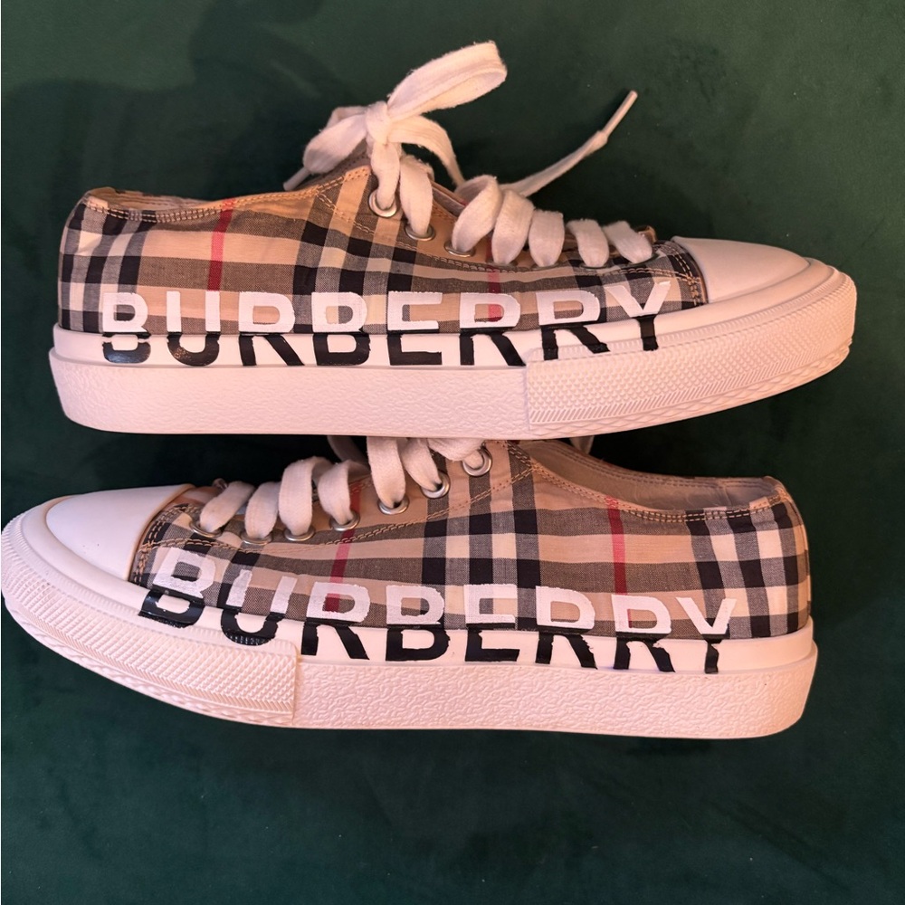 Burberry Check Sneakers with White Accents